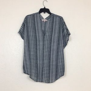 Philosophy gray and black V Neck blouse